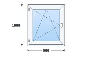 Пластиковое окно 900×1000